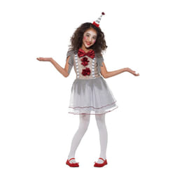 Kids Vintage Clown Girl IT Pennywise Costume | Halloween - Large