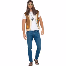 Hippie Waistcoat,Unisex,1960's Groovy Fancy Dress, up to 48",Leg 33.25"