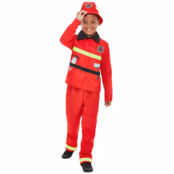 Boys Brave Fire Fighter Fancy Dress Costume Age 4 - 6