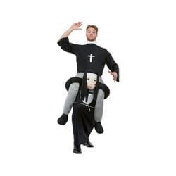 Mens Piggyback Nun Fancy Dress Costume (One Size)