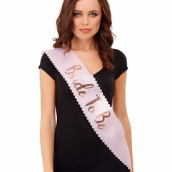 Hen Party Sash Pink & Gold With Scalloped Edge - Bride To Be, Bride Tribe, Team Bride - Bride To Be