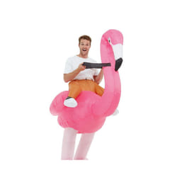 Mens Adults Inflatable Ride On Piggyback Flamingo Fancy Dress Costume One Size