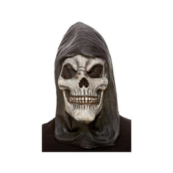 Hooded Skeleton Latex Mask, White
