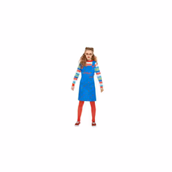 Smiffys 82006T Officially Licensed Chucky Costume, Blue, Teen Girl - Age 12 years +
