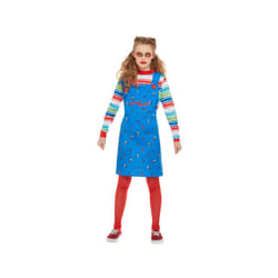 Chucky costume children blue with dress and headpiece costume Size - blue, Child 10-12 Years