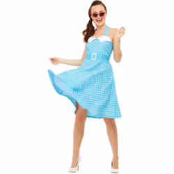 Womens 1950s Pin Up Fancy Dress Costume Size 12 - 14