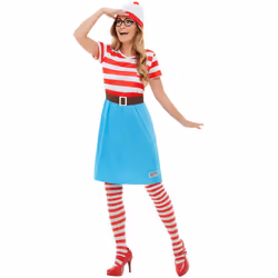 Womens Adults Where's Wally Wenda Official Licensed Fancy Dress Costume Size 8 - 10