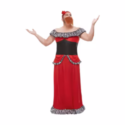Bearded Lady costume Men with red corset dress headband and Bart Male costume Bearded Lady Size