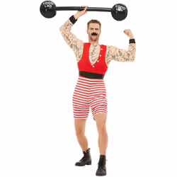 Mens Adults 1920s Strongman Fancy Dress Costume Medium