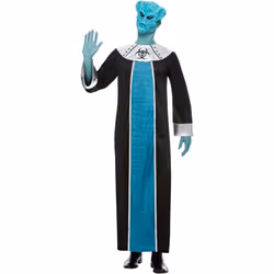 Mens Blue Alien Fancy Dress Costume Large