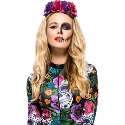 Womens Day of the Dead Rose Headband Halloween Fancy Dress Accessory