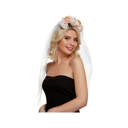 Floral Headband White & Pink Womens