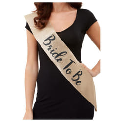 Hen Party Sash Deluxe Gold Glittered - Bride To Be, Bride Tribe, Team Bride - Bride To Be