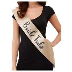 Hen Party Sash Deluxe Gold Glittered - Bride To Be, Bride Tribe, Team Bride - Bride Tribe