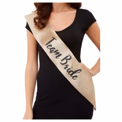 Hen Party Sash Deluxe Gold Glittered - Bride To Be, Bride Tribe, Team Bride - Team Bride