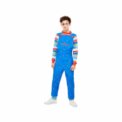 Chucky costume children blue dungarees and uppers Costume for Kids Size - blue, Child 7-9 Years
