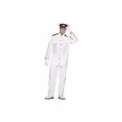 Smiffy's Adult Men's Captain Costume, Jacket, Trousers, Cap And Gloves, Troops, -  costume captain fancy dress mens sailor of ...