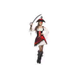 Smiffy's Adult Women's Glamorous Lady Pirate Costume, Dress And Hat, Pirate, -