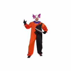 Smiffy's Adult Men's Cirque Sinister Scary Bo Bo The Clown Costume, Jumpsuit -