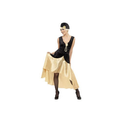 Smiffy's Adult Women's 20's Gatsby Girl Costume, Dress, Hat And Pearl Necklace, -  gatsby costume girl fancy dress 1920s outfit flapper ladies womens