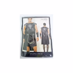 Medium Black Men's Gladiator Costume - Fancy Dress Roman Warrior Adult Spartan - costume gladiator fancy dress roman warrior ...