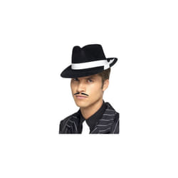 Adult's Black Gangster Hat - Al Capone Fancy Dress Mafia Accessory Trilby Mens -  hat al capone gangster black fancy dress mafia accessory trilby mens
