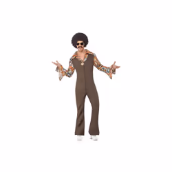 Smiffy's Adult Men's Groovy Boogie Costume, Jumpsuit With Attached Shirt, 70 - dress groovy costume fancy mens boogie 70s 19 ...