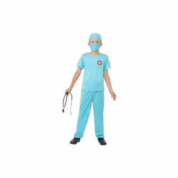 Smiffy's Children's Surgeon Boy Costume, Top, Trousers, Hat, Mask & -  costume surgeon fancy dress boys doctor outfit scrubs  ...