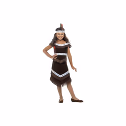 Medium Brown Girls Indian Girl Costume -  costume indian dress fancy girl outfit squaw girls native pocahontas kids red book  ...