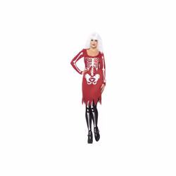 Women's Beauty Bones Costume -  dress costume fancy halloween beauty bones ladies skeleton outfit led adult red heart smiffys ...