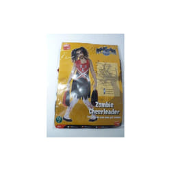 Zombie Cheerleader Costume, Red & Black, With Blood Stained Dress & Pom Poms -  zombie cheerleader costume halloween fancy dress girls outfit kids