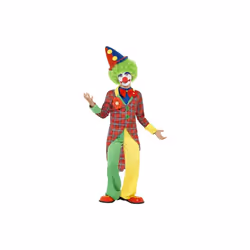 Smiffy's Children's Clown Costume, Jacket, Trousers, Mock Shirt & Bowtie, Ages -