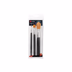 Smiffy's Cosmetic Brush Set - Pack Of 3 - Fancy Dress Make Up Face Paint - 3 cosmetic fancy dress brush set pack make up fac ...