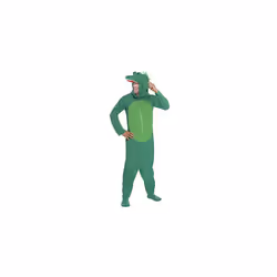 Smiffy's Men's Crocodile Costume All In One with Hood  Green  X-Large