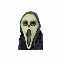 Smiffy's Screamer Mask With Hood, Gid, Plastic And Card -  mask screamer halloween fancy dress glow dark adult mens horror co ...