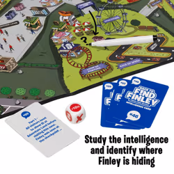 | Race Find Finley Theme Park Edition: Gather clues, search the map. How fast will your team find Finley? | Family Games | 2+ Players | Ages 7+