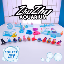 Zhu Zhu Pets | Zhu Zhu Aquarium Toy Fish - Flip | Interactive, Collectible Pet with Sounds and Movement | Electronic Pets | Ages 4+, Black & White