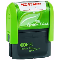 Colop P20 Green Line Eco-friendly Self-inking PAID BY BACS Word Stamp