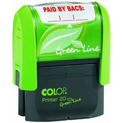 Colop P20 Green Line Eco-friendly Self-inking PAID BY BACS Word Stamp