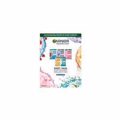 Garnier Sheet Mask Discovery Collection, Face & Eye Sheet Mask set for Dehydrated, Dull and Tired Skin, Pack of 5 Sheet Masks