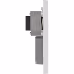 BG Electrical 115- and 230-Volts Dual Voltage Shaver Socket, White Moulded, Square Edge, 14.5 x 8.5 x 4.5 cm