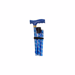 Aidapt Extendable Plastic Handled Walking Stick with Engraved Pattern in Blue (Eligible for VAT relief in the UK)