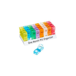 1 Month Pill Dispenser Tablet Box Organiser 2 Clearly Marked Compartments per Day, AM and PM for those who take many