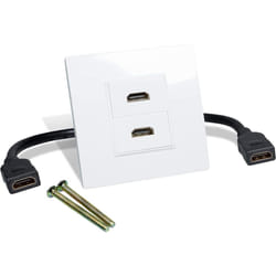 Eagle Twin HDMI Flush Mounted Wall Plate with Flying Lead Version 2.0 Full HD HDTV 4K 2160P And Screws for Home Cinema, AV Presentations, Pubs etc