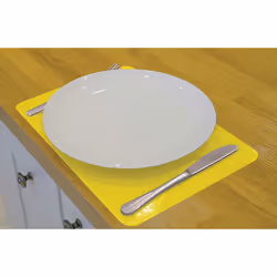 Yellow Silicone Rubber Non Slip Table and Tray Mat 25 x 18 cm