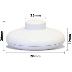 Round Push Button Table Floor Lamp Light Footswitch Pedal Control Foot Switch White