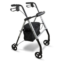 Aidapt Lightweight Folding Four Wheeled Rollator.6" Wheels,Ergonomic Handle Brakes,Parking Brake,Fabric Padded Seat,Shopping