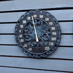 Vintage Garden Wall Thermometer Indoor Outdoor Open Face 33cm Weatherproof