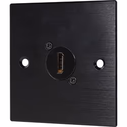 Black Wall Face Plate Electrical AV Slim Series 1 x HDMI 90 Degree Feedthrough Wall Plate Metal