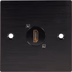 Black Wall Face Plate Electrical AV Slim Series 1 x HDMI 90 Degree Feedthrough Wall Plate Metal